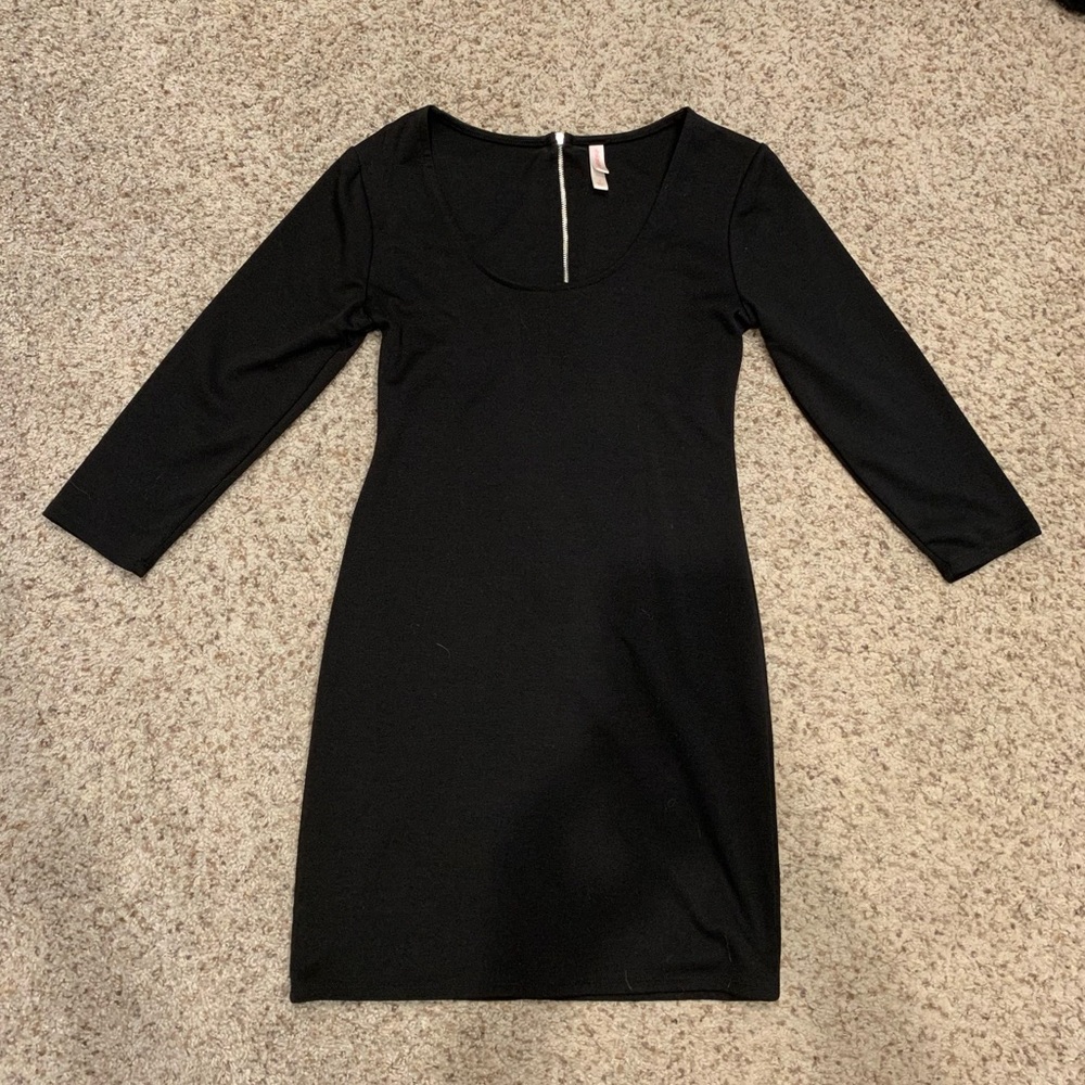 Xhilaration Black Knee Length 3/4 Length Dress